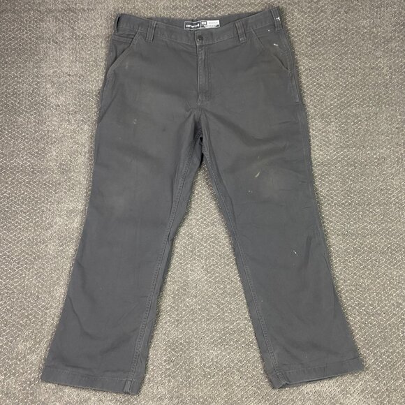 Carhartt Rugged Flex Relaxed Fit Canvas Work Pants Men's 38 x 30 Fits 39x29 Gray - Picture 1 of 16